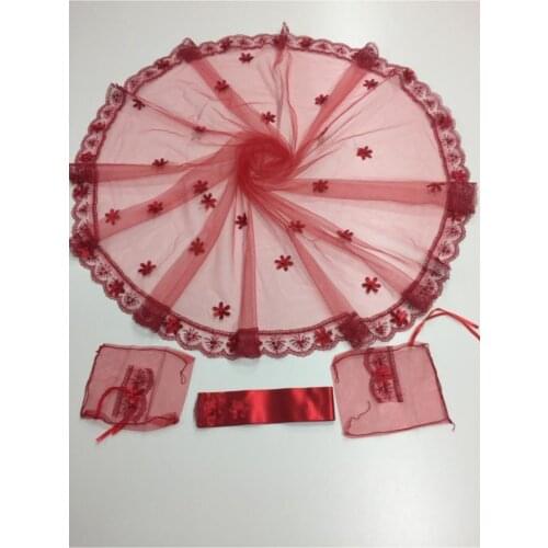 3D Bridal Veil Belt Glove Set Henna Cover bride veil set wedding marriage henna night accessory elegant lace guipure bride groom