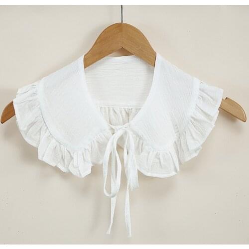 Korean Women Shirt Detachable Collars Girls White Lapel Fake False Collar Decor Necklace Choker Blouse Tops Neck Shawl Bowtie