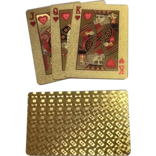 Creative Gold Foil Poker Plastic Waterproof Black Poker for Camping Beach Swimming Pool