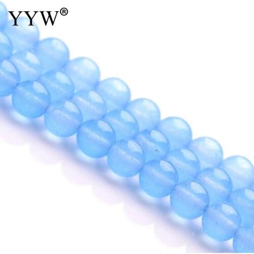 Natural Stone Calcedony Beads Round Loose Beads 6/8/10/12/14mm AAAAA Blue Beads DIY Necklace Bracelet Jewelry Making Accessories