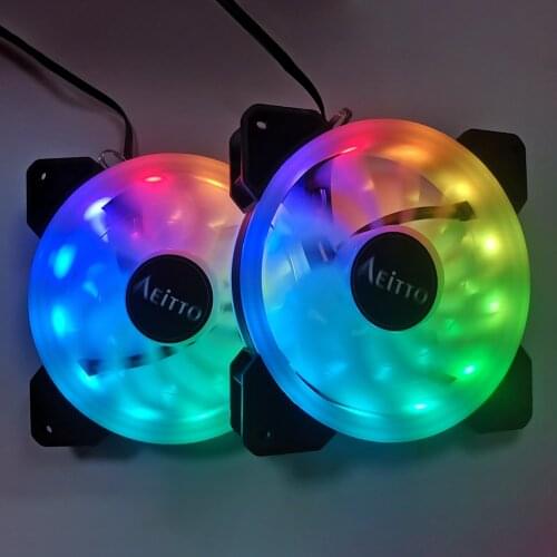 Computer CPU Cooler Radiator Led Case Cooling Fan 120mm 4PIN CPU Radiator Heat Sink Cooler For DC 12V PC Computer Fan Accessory