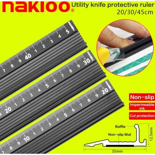 Advanced aluminum alloy ruler, multifunctional student cutting protection art anti slip drawing tool
