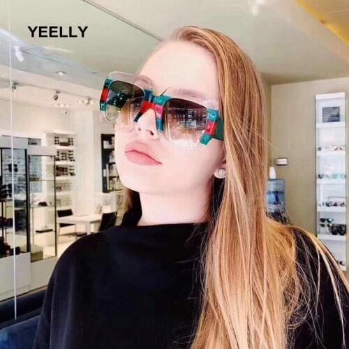 New Fashion Square Sunglasses Printing Trend Ladies Glasses Large Frame Street Beat Shopping Cool Eyewear 0178 Men UV400