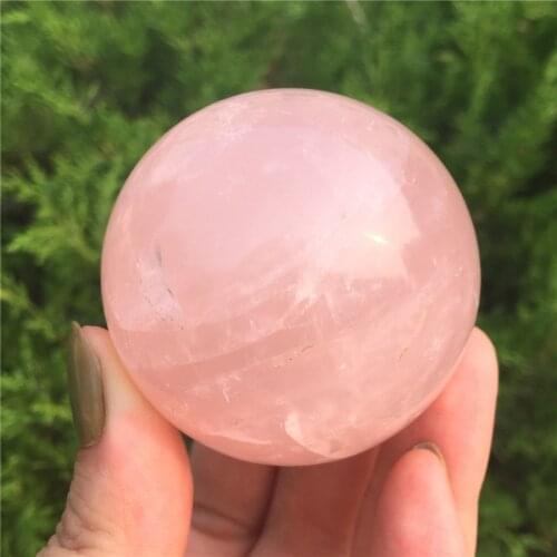 Natural pink powder crystal ball pink crystal rose quartz sphere ball healing 40-50mm