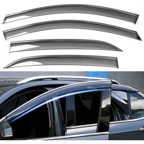 Stainless Steel Car Window Visor Vent Sun Shade Rain Guard Cover Fit For 2017 2018 Chevrolet Equinox Accessories Car Styling