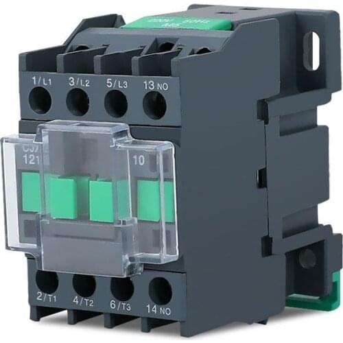New AC Contactor 380V CJX2-1210 12A 3P Coil Voltage 380V 220V 36V 24V CJX2-1801 Din Rail Mounted 3P+1NO With Transparent cover