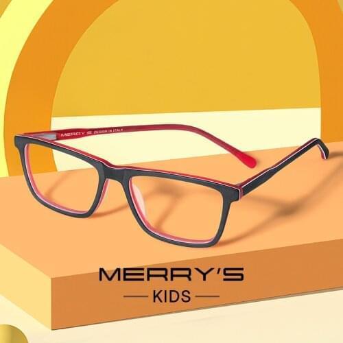 MERRYS DESIGN Boys Anti Blue Ray Light Blocking Glasses Square Computer Glasses For Kids Acetate Glasses Frames S7788FLG