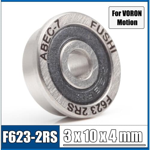 10Pcs F623 RS Bearing For VORON 0 3*10*4 mm ABEC-7 Voron 3D Flanged Bearing F623-RS Ball Bearings F623RS 3D Print Bearings