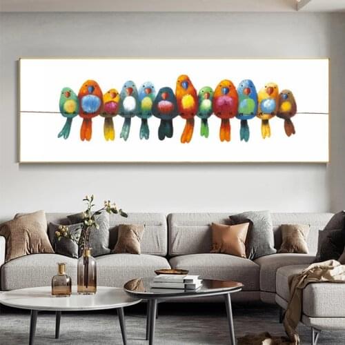 Parrots Bird Posters Canvas Prints Colorful Animal Bedside Art Wall Painting for Living Room Decorative Pictures Home Decor
