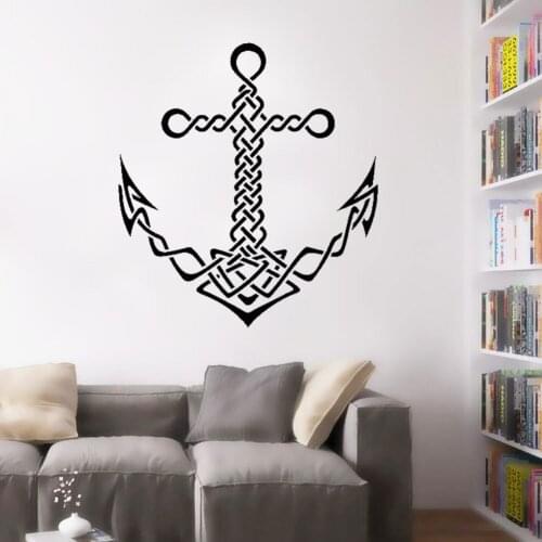 Ocean Sea Style Steering Wheel Ship Anchor Sailor Vinyl Home Decor Living Room Art Mural Home Decor Wall Sticker DW11960