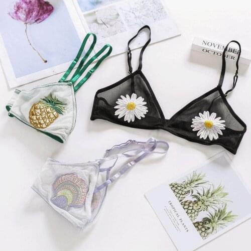 Sexy Girls Wire Free Bras for Women Lace Mesh Bra Lingerie Plus Size Bralette Super Hot Fairy Japanese Sexy Girls Underwear Bras