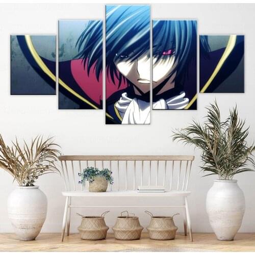 Modern Canvas Hd Printed Poster Home Decoration 5 Pieces Code Geass Painting Wall Art Anime Pictures For Boy Room Modular Framed