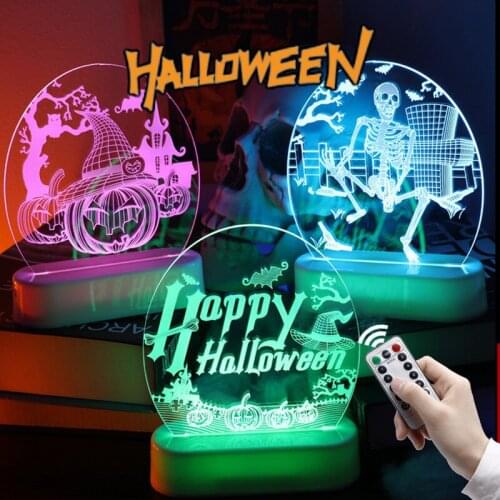 Pumpkin Ghost Light Halloween Party Supplies LED Lights Halloween Party Family Decoration Color Light Family Party Decoration