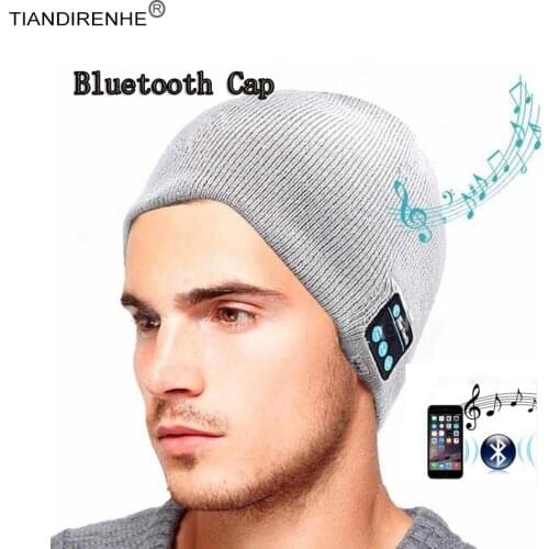 TIANDIRENHE Bluetooth Smart Cap Headset Headphone Speaker Sport Music Hat Soft Warm Beanie Hat Wireless Mic Headphone for iPhone