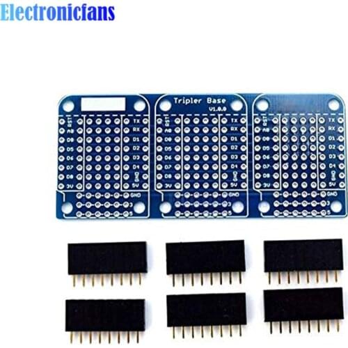 Triple Shield For WeMos D1 Mini Dua Sided Perf Board For Arduino Compatible DIY