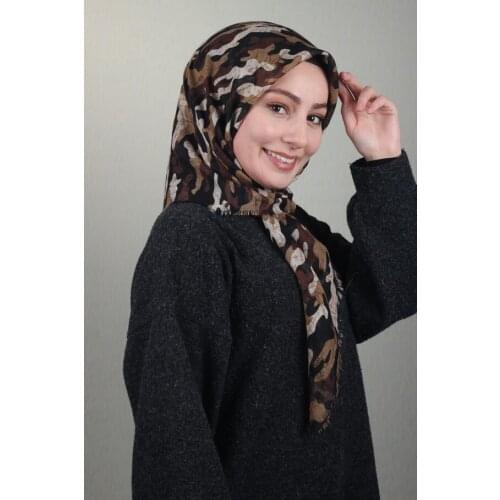 VERTU PATTERNED LINEN FLAMLI SCARF-DESEN-28-RENK-07