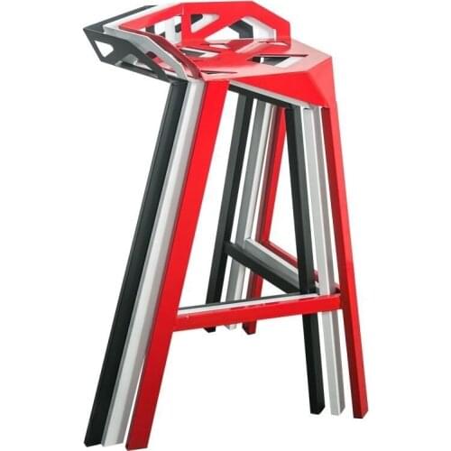 Modern Minimalist Casual Home High Stool Stylish Cafe Bar Table and Chairs Creative Geometric Design Wrought Iron Chair