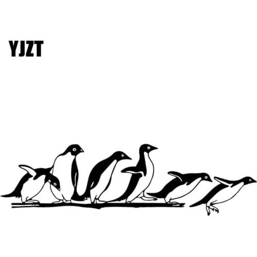 YJZT 17.9CM*5CM Penguins Vinyl Decal Car Trunk Decor Accessories Car Sticker Black/Silver C4-2236