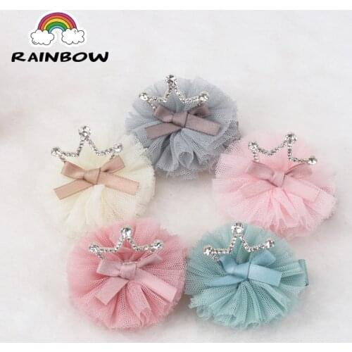 1pcs/set Fashion Crown Lace Flower Bowknot Hairpins Children Girls Hair Clips Decoration Handmade Barrettes Accessory Headwear