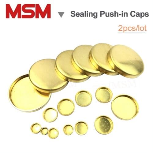 2PCS Brass Sealing Push-in Caps Bowl Type Copper Expansion Plug Sealing Washer M10~M43 For Car Truck Tractor Engine Water Block