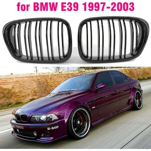 2pcs Style Car Front Black Wide Kidney Grille Grill for BMW E39 M5 series 1997 1998 1999 2000 2001 2002 2003 520i 525 530