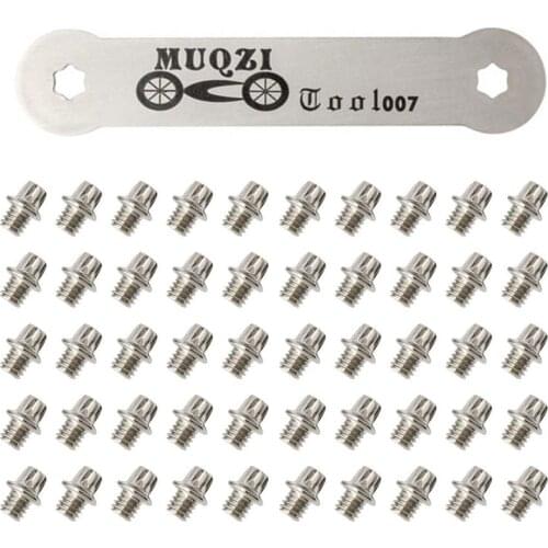 50PCS Bike Pedal Bolt Anti Slip Mountain Bike Pedal Fixed Screw Stainless Steel M4 Pedal Anti-slip Screws With Torx Wrench