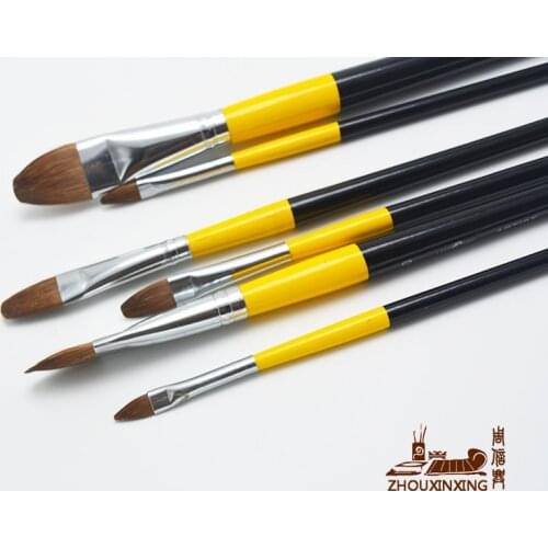 6pcs/Set weasel hair Artist Paint Brush Wood rod Set Acrylic Oil Painting Watercolor Gouache Supplies Professional Art Supplies