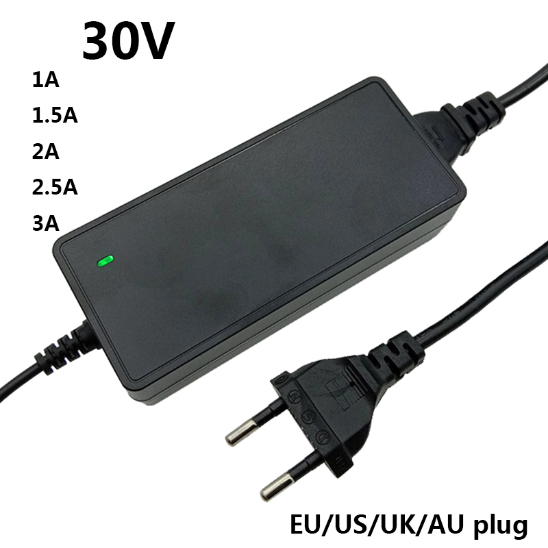 30V 1A 1000mA AC 100V-240V Converter Adapter DC 30 V Volt Power Supply 5.5mmx2.1-2.5mm EU US AU UK Plug Adaptor Adaptador