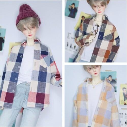 1/4 1/3 Scale BJD Accessories Doll Clothes Fashion Casual Plaid Shirt for BJD/SD MSD SD13 SD17 SSDF Uncle.Doll not included C821