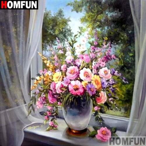 Homfun Full Square/Round Drill 5D DIY Diamond Painting "Flower landscape"3D Embroidery Cross Stitch Home Decor Gift A10393