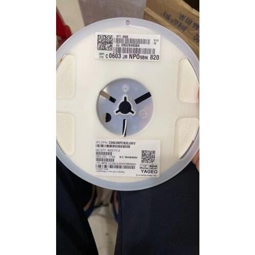 CC0603JRNPO9BN821 0603 821J 820pF ±5% 50V NPO 0603 SMD capacitor supply CC full range Professional component supplier, contact m