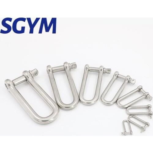 Long Straight D Shackle 304 Stainless Steel Anchor Shackle Chain Wire Rope Connector Rigging Fastener
