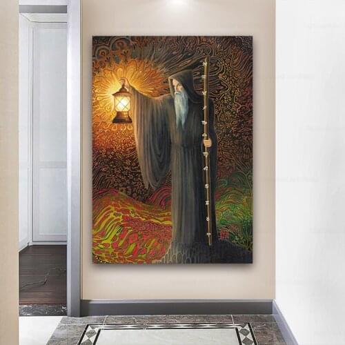 Hermit Tarot Posters and Prints Jesus Christ Canvas Painting Wall Art Picture for Living Room Home Decor Gift