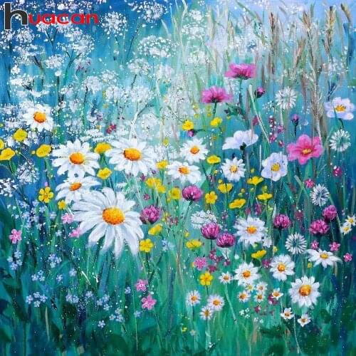 Huacan 5D Diamond Painting New Arrivals Daisy Diamond Embroidery Complete Kit Flower Mosaic Beaded Pictures Decoration For Home