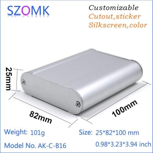 1 piece, 25*82*100mm diy aluminum box electrical extruded enclosure project case anodizing amplifier enclosure aluminum case