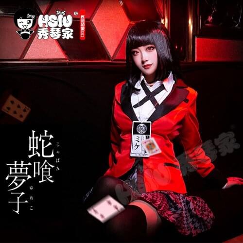 HSIU Jabami Yumeko Ikishima Midari Cosplay Kakegurui Compulsive Gambler Yumeko Jabami Cosplay Costume Halloween Party Costumes