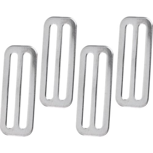 MagiDeal 4pcs/set Scuba Dive 316 Stainless Steel Weight Belt Webbing Keeper Tri- Slide Buckle Scuba Diving Keeper