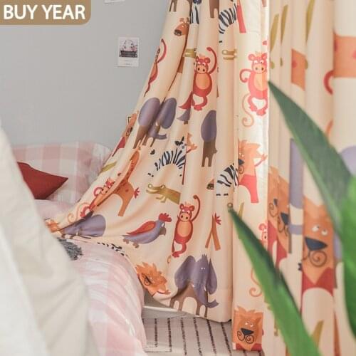 Cartoon Kids Curtains for Bedroom Animal Curtains Children Cute Boys and Girls Childrens Bedroom Nursery Kindergarton Curtains
