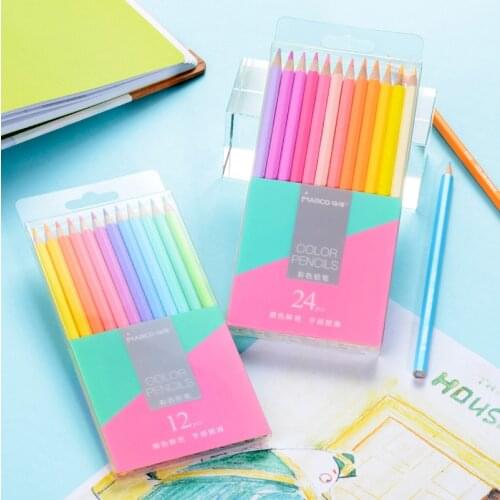 12/24 Colors Creative Colored Pencils Set Non-toxic Pencil For Students Kids Drawing Pens Writing Pencil School Art Supplies New