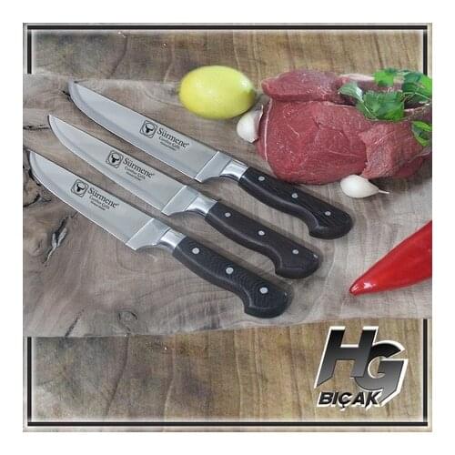 Riding on 3'lü Knife Set Handmade Stainless STEEL SUPER SNIPER H4
