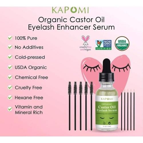 Natural Castor Oil Eyelashes Eyebrow Hair Growth Essential Oil Prevent Skin Aging Castor Organic Serum Hair Fast Growth Liquid