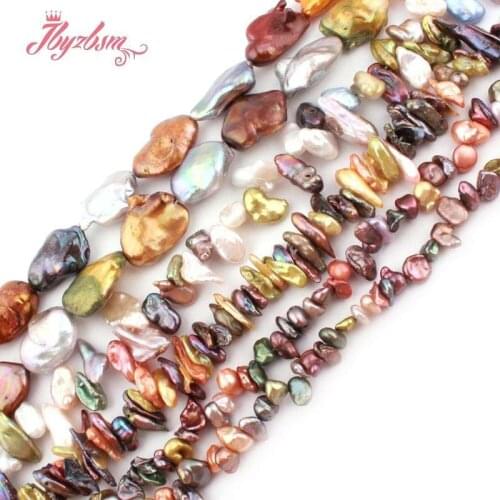 Multi-Color Freeform Freshwater Pearl Natural Stone Beads For Jewelry Making DIY Necklace Bracelat Loose Str 15"