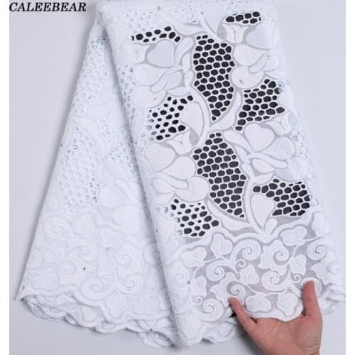 Latest African 100% Cotton Lace Fabric 2021 High Quality White Lace Embroidered Nigerian Swiss Voile Lace In Switzerland S2212
