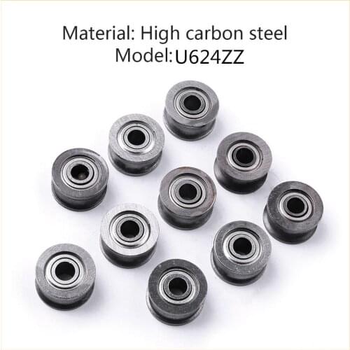 New 10Pcs/lot U624ZZ Bearing Steel Ball Bearing U Groove Sealed Bearing 4x13x7mm Low Speed Low Load Applications Bearings