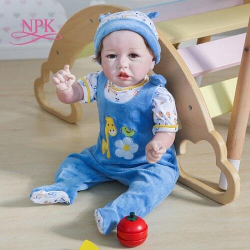 NPK 55CM Lifelike full body soft silicone orsoft cloth body saskia hand detailed paiting hand rooted hair