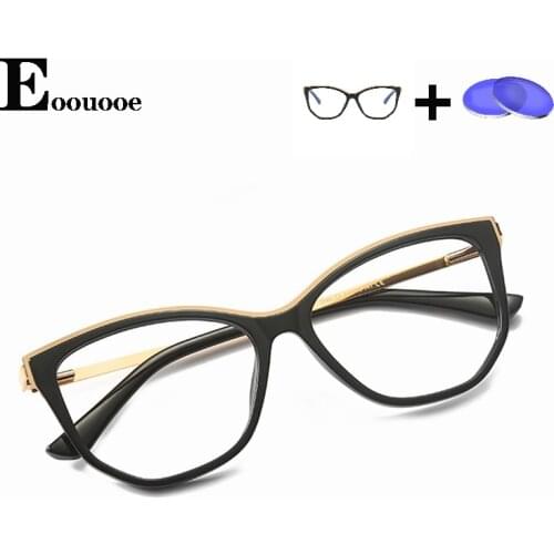 Cat Eyewear TR90 Flexible Eyeglasses Anti Blue Ray Lens Large Frame Size With Myopia Astigmatis Multifocal Prescription Glasses