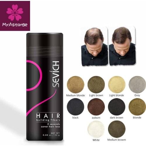 Sevich 25g hair building fibers powder hair loss products bald extension thicken hair spray jar keratin