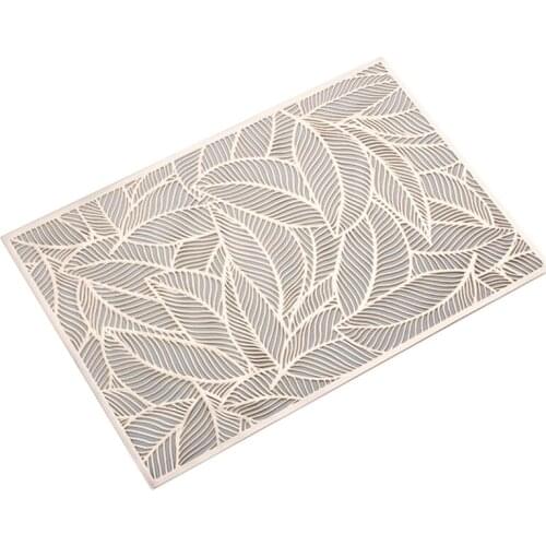 Rectangular Heat Insulation Placemat Nordic Style Hollow Table Mat Hotel Restaurant Dish Mat Leaf Decoration Mat