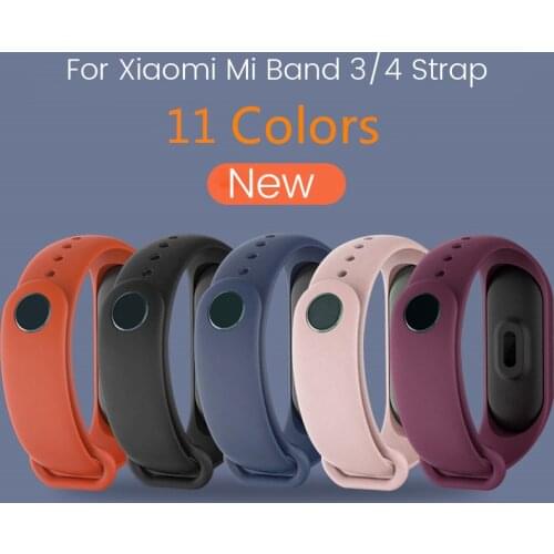 Colors Silicone strap For Xiaomi Miband 4 3 Bracelet wristband Classic Smart Watches band For Xiaomi Mi band 5 4 3 Sport Strap