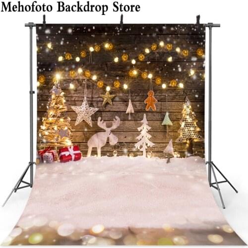 Neoback Christmas Tree Backdrop Snow White Photo Background Star Deer Baby Photography Backgrounds for Photo Video Studio 137